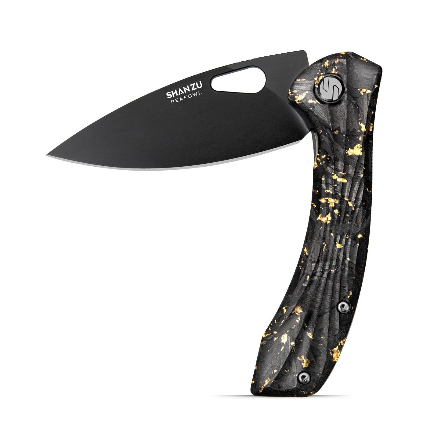 Golden Peafowl | Liner Lock Knife | 7.80” ZDF905 Blade & Clear Resin Handle