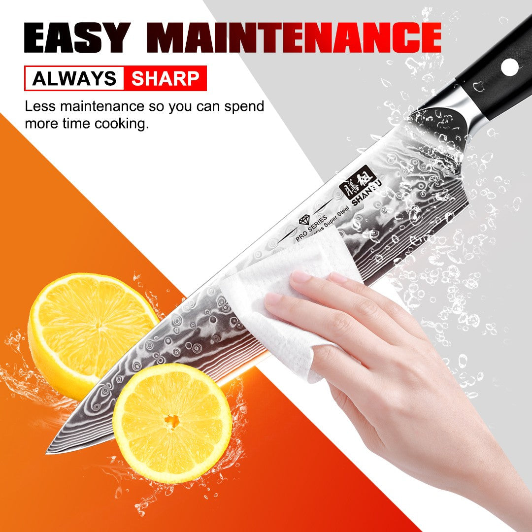 PRO Damascus Chef Knife+MAGNE TICKNIFE HOLDER