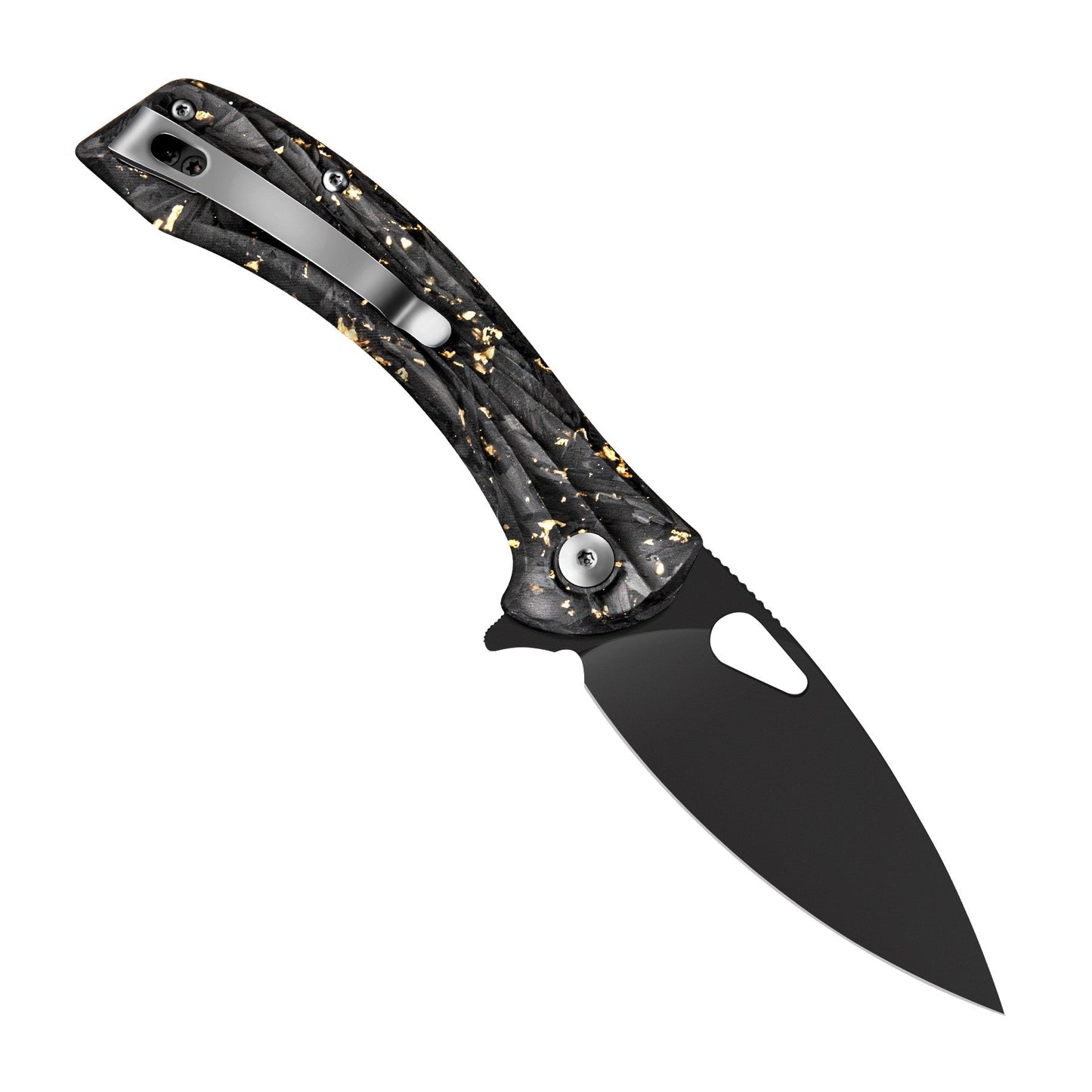 Golden Peafowl | Liner Lock Knife | 7.80” ZDF905 Blade & Clear Resin Handle
