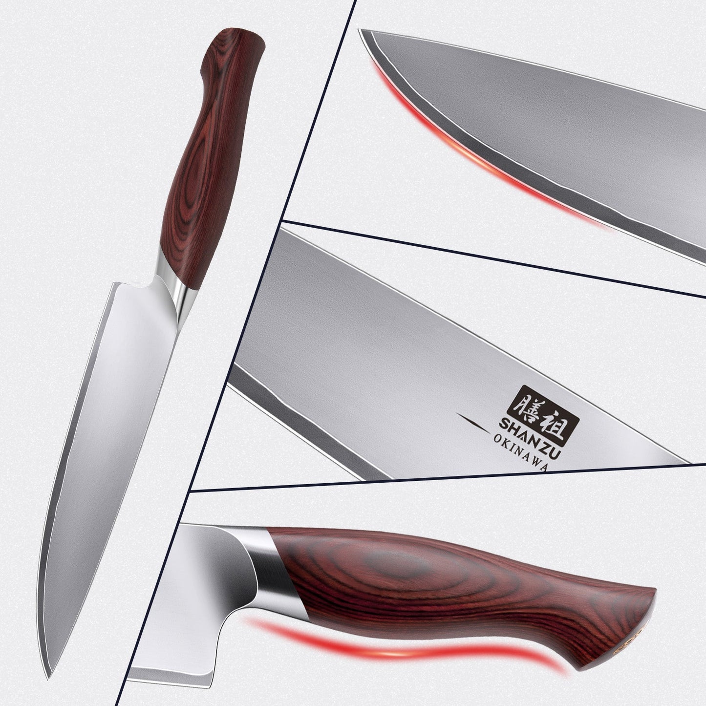 OKINAWA Series | SHAN ZU 8-inch Chef's Knife+MAGNE TICKNIFE HOLDER