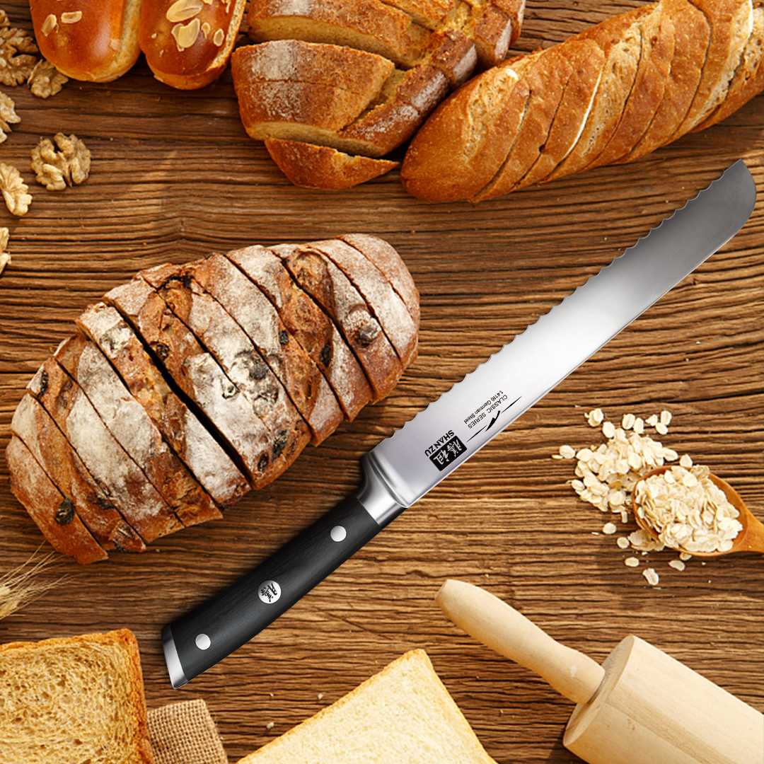 Classic 8" High Carbon Steel Bread Knife+MAGNE TICKNIFE HOLDER
