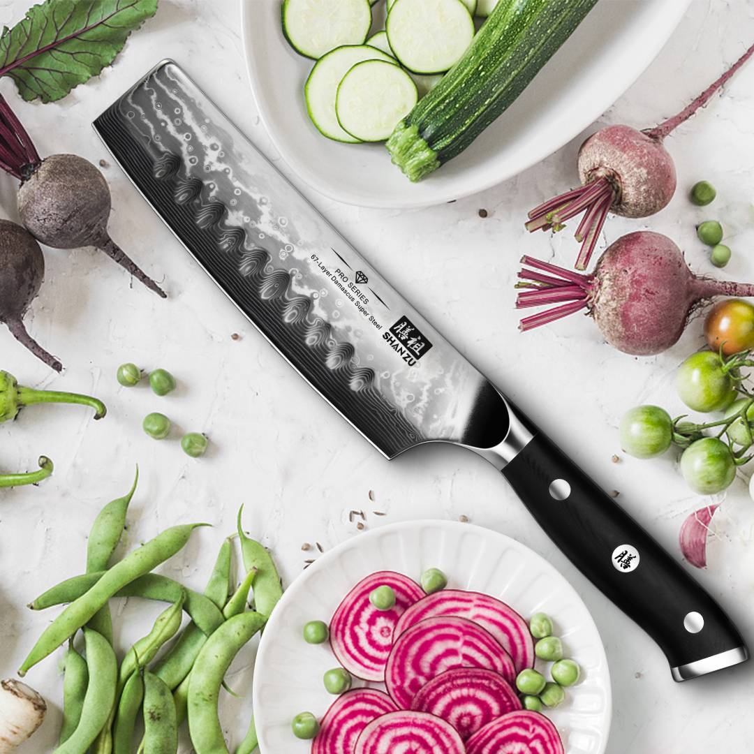 PRO Damascus Nakiri Knife+MAGNE TICKNIFE HOLDER