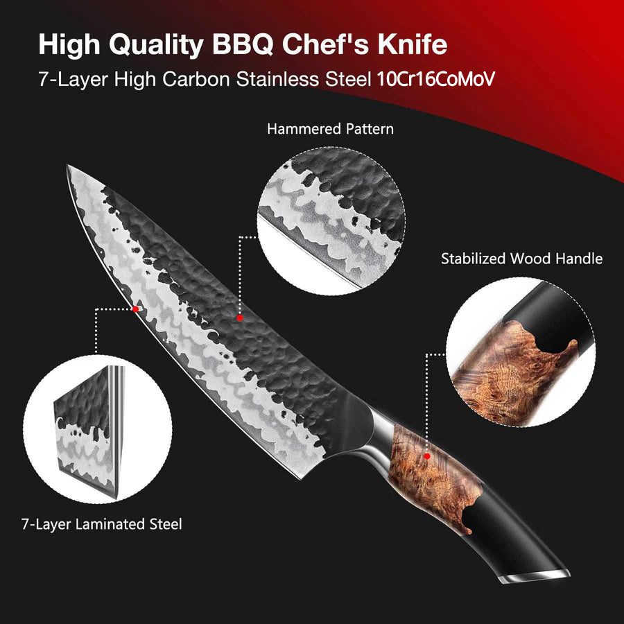 Tengu 8" Japanese BBQ Chef Knife+MAGNE TICKNIFE HOLDER