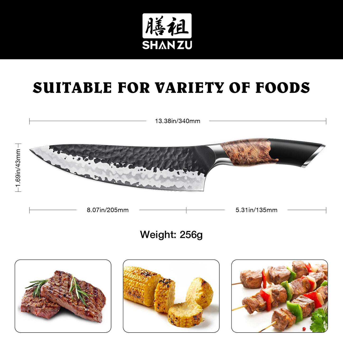 SHAN ZU Tengu Series – 4-Piece Set with Wooden Magnetic Knife Holder