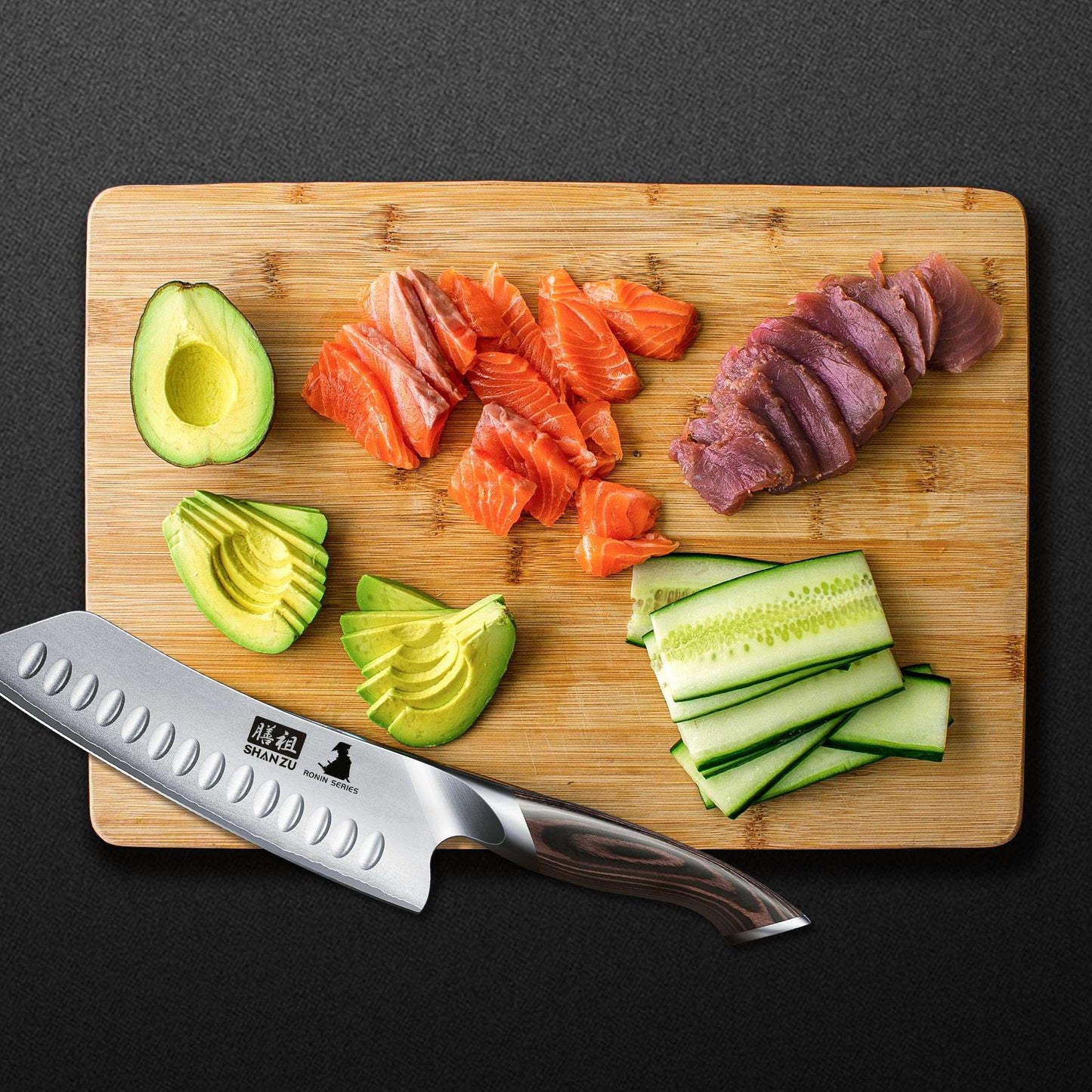 Ronin Japanese 7" Santoku Knife+MAGNE TICKNIFE HOLDER