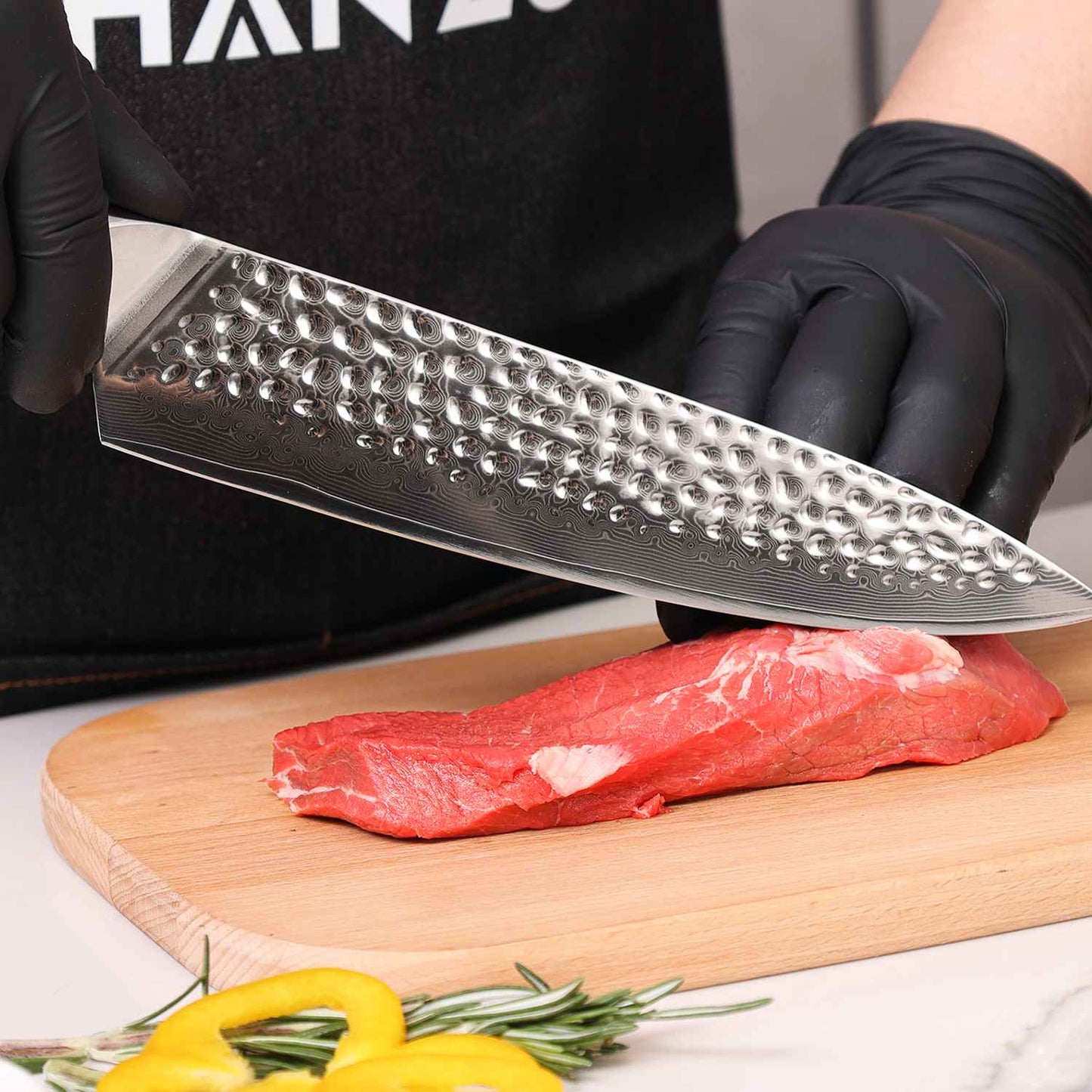 PRO Damascus Chef Knife Plus+MAGNE TICKNIFE HOLDER