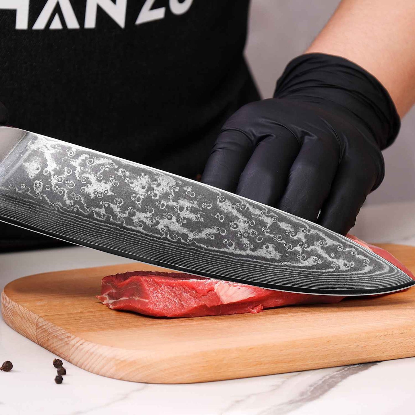 PRO Damascus Chef Knife+MAGNE TICKNIFE HOLDER