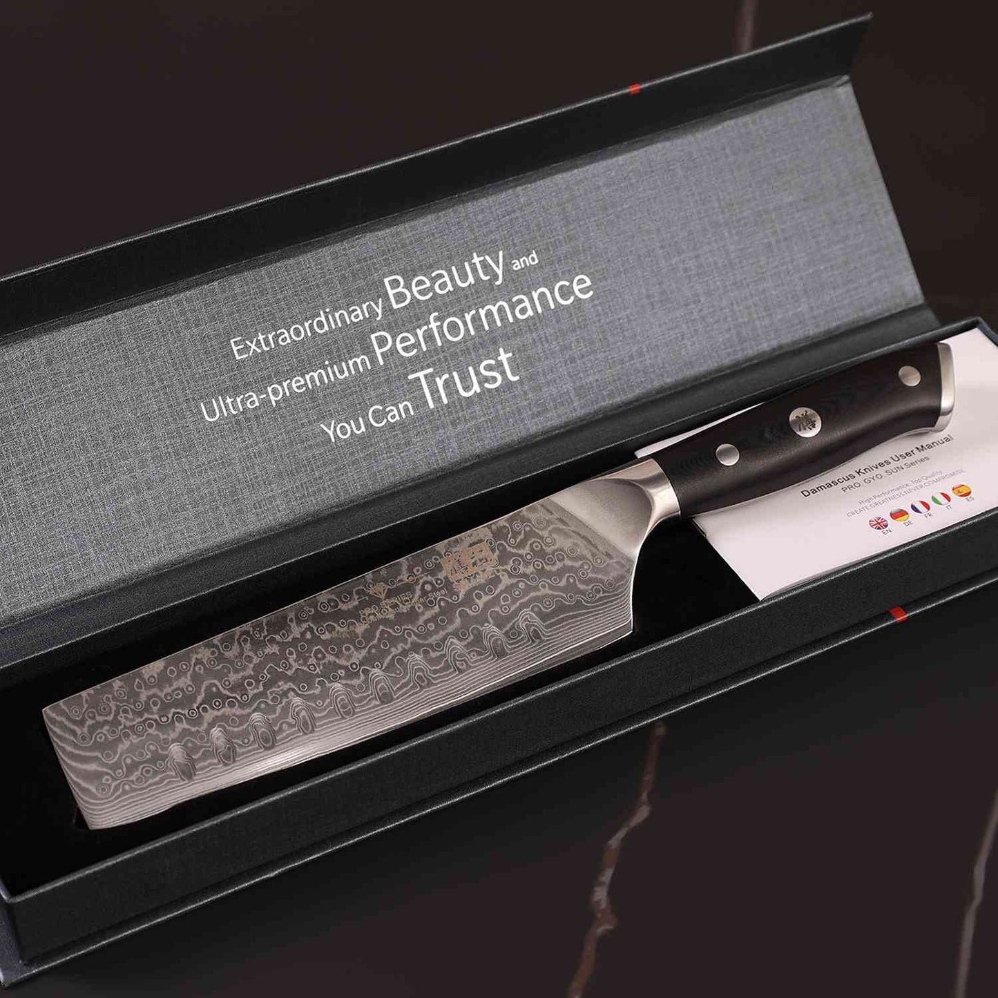 PRO Damascus Nakiri Knife+MAGNE TICKNIFE HOLDER