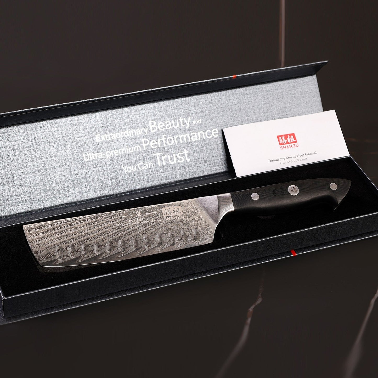 Sun Damascus Nakiri Knife+MAGNE TICKNIFE HOLDER