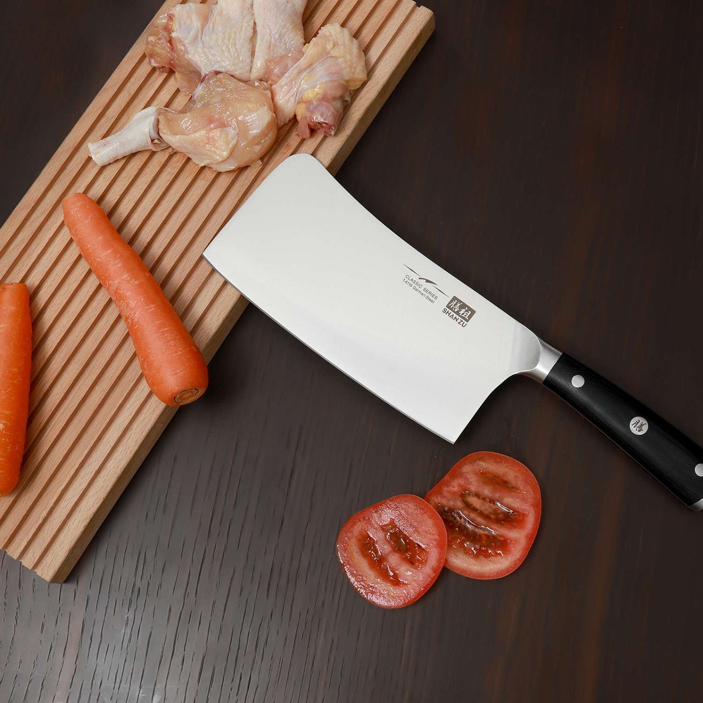 Classic 7" High Carbon Steel Cleaver Knife