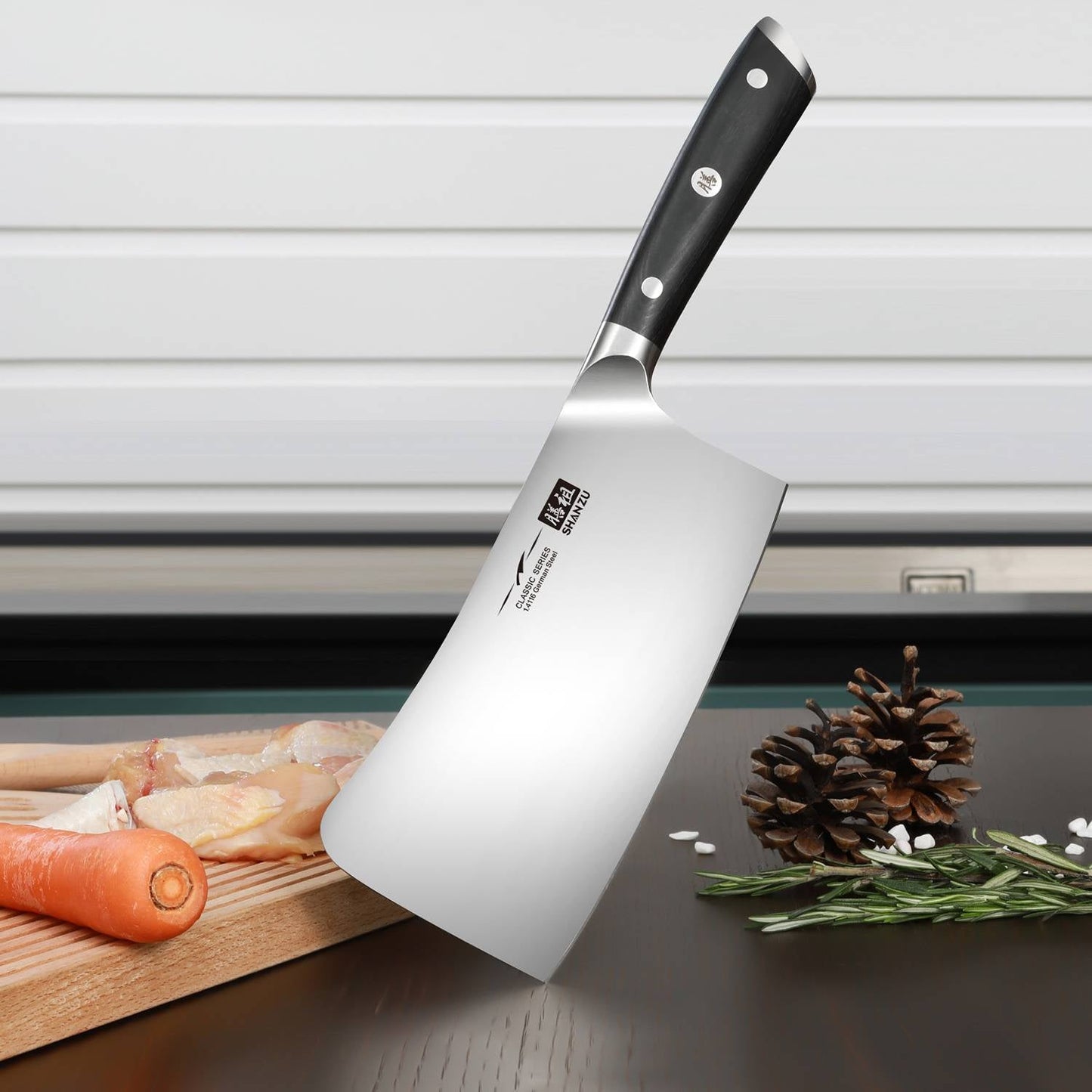 Classic 7" High Carbon Steel Cleaver Knife