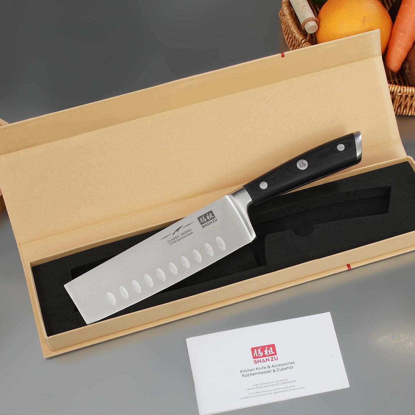 Classic 6.5" High Carbon Steel Nakiri Knife+MAGNE TICKNIFE HOLDER