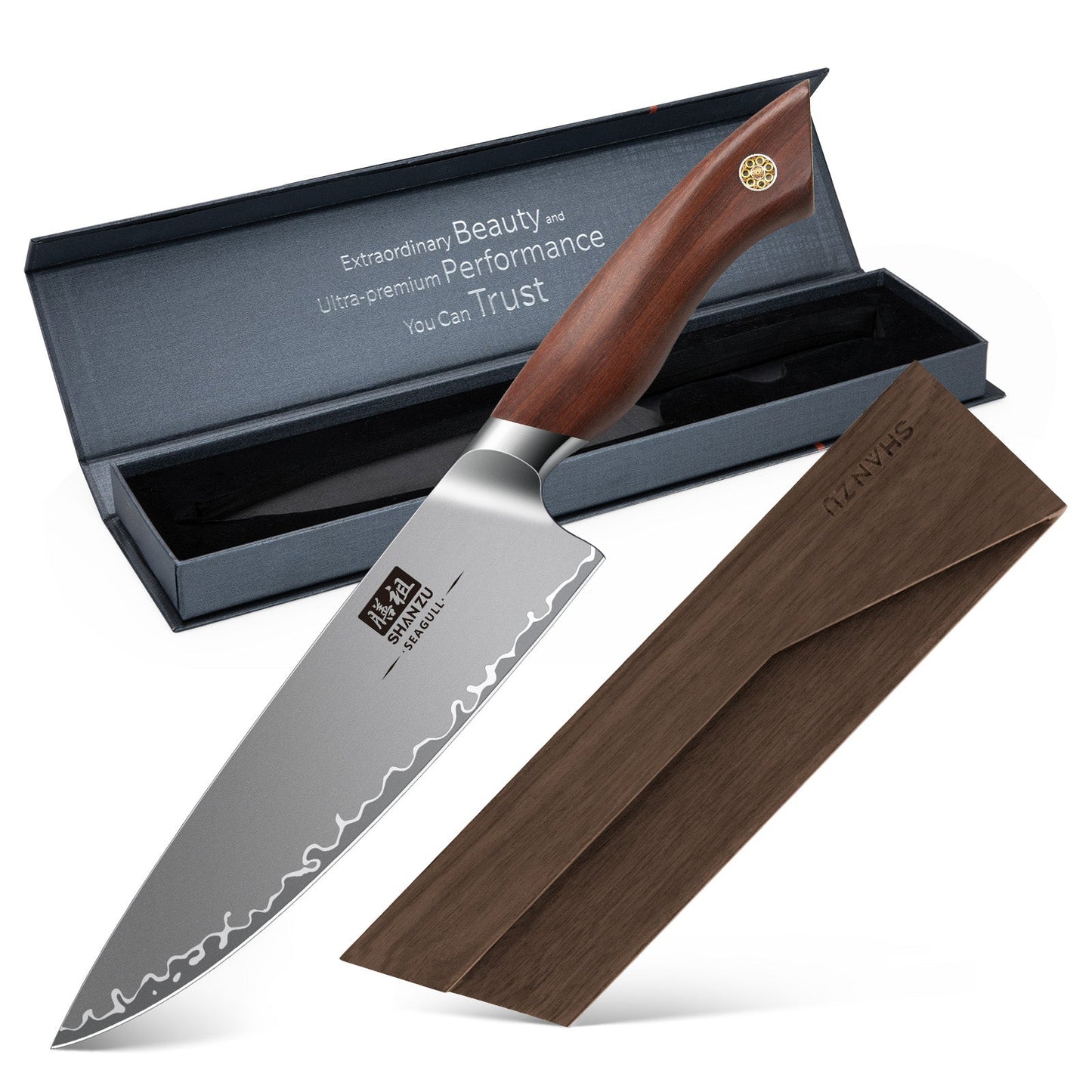 Seagull American S35VN 8" Chef knife+MAGNE TICKNIFE HOLDER