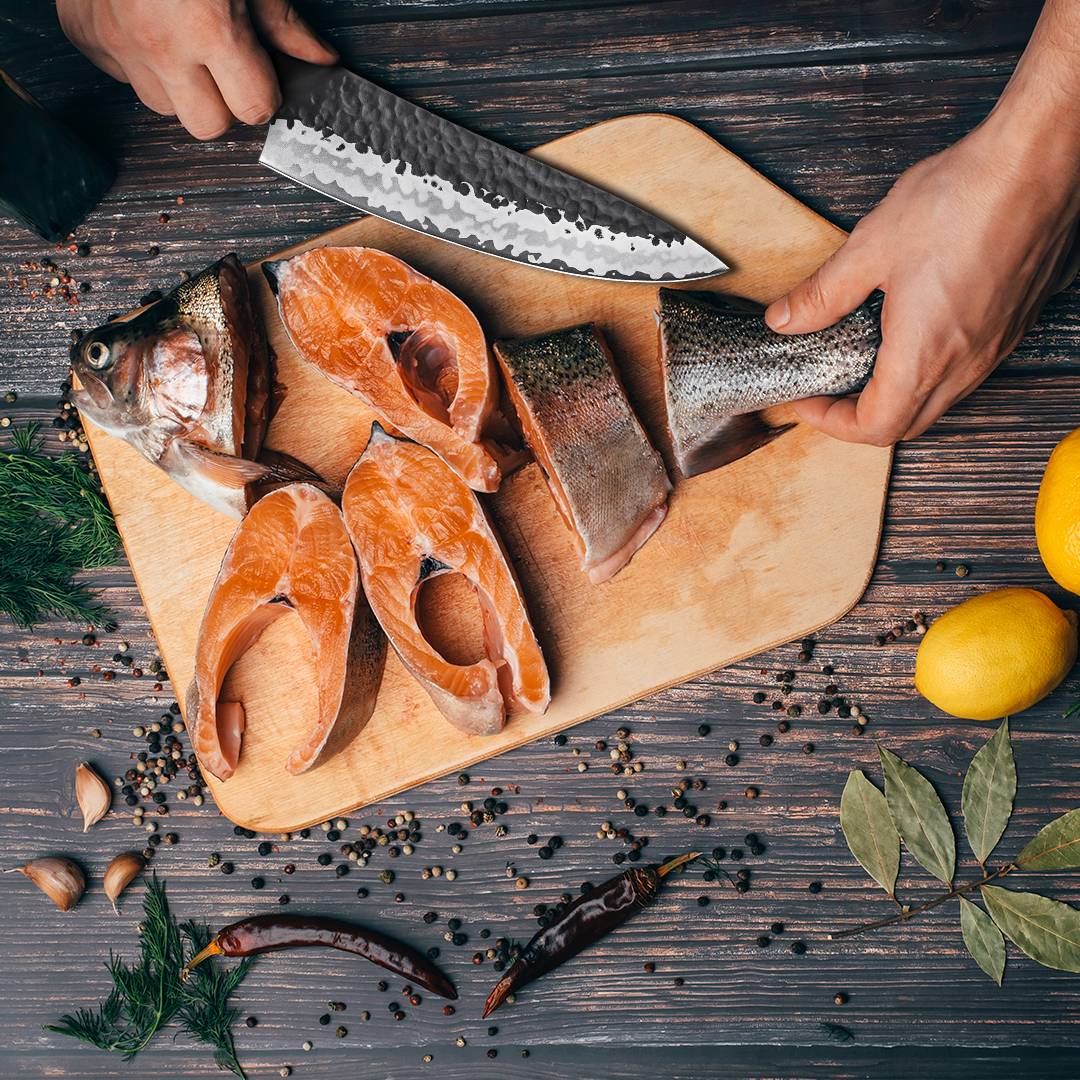 Tengu 8" Japanese BBQ Chef Knife+MAGNE TICKNIFE HOLDER