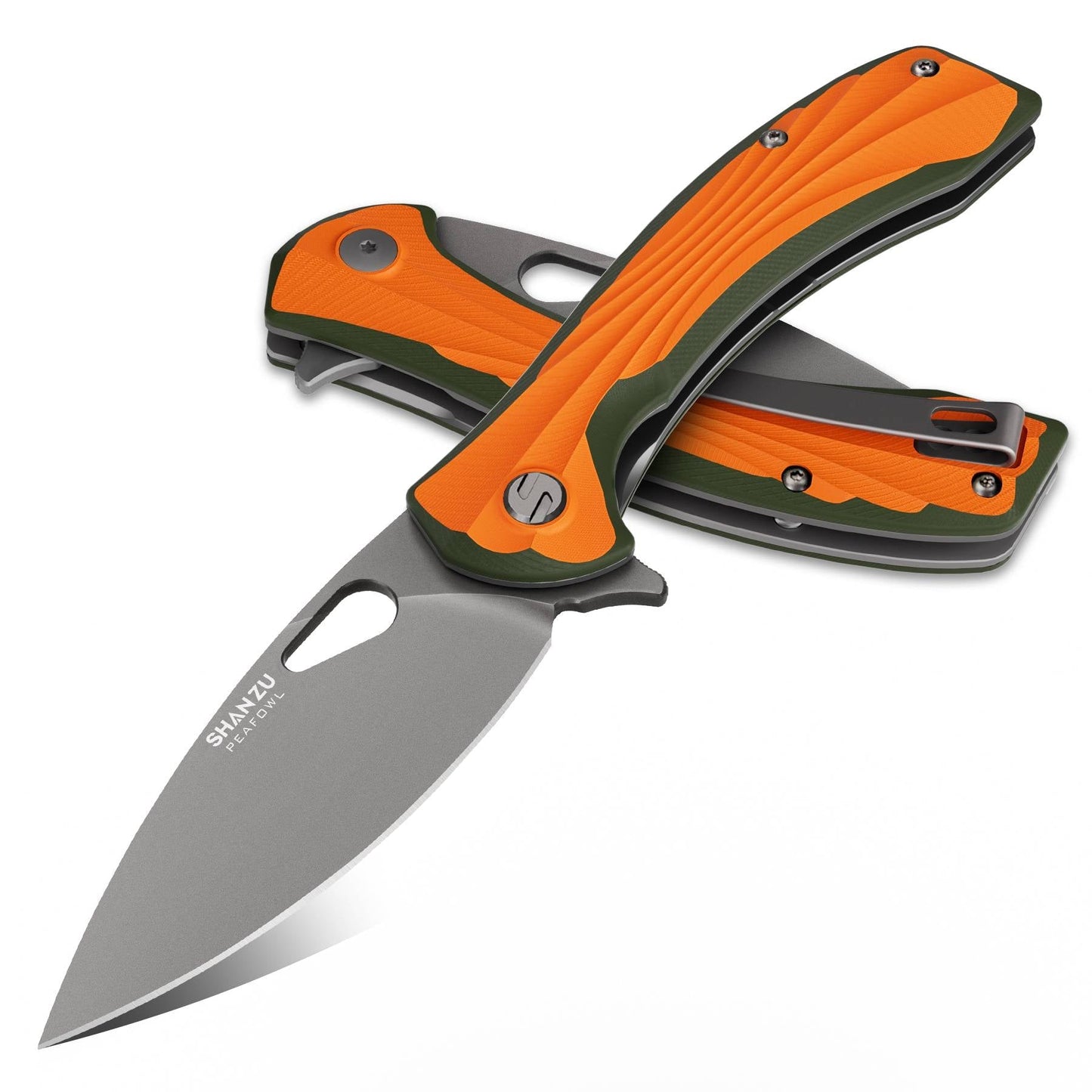 Orange Peafowl | Liner Lock Knife | 7.80” ZDF905 Blade & G10 Handle