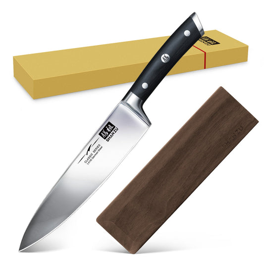 Classic 8" High Carbon Steel Chef Knife+MAGNE TICKNIFE HOLDER