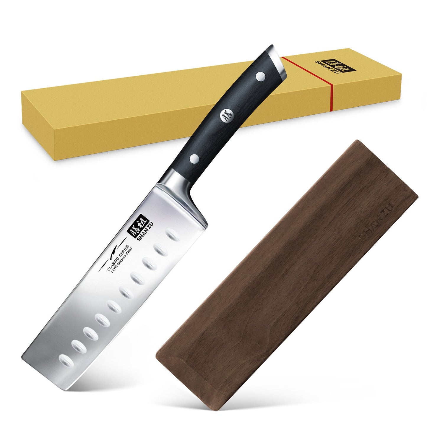 Classic 6.5" High Carbon Steel Nakiri Knife+MAGNE TICKNIFE HOLDER