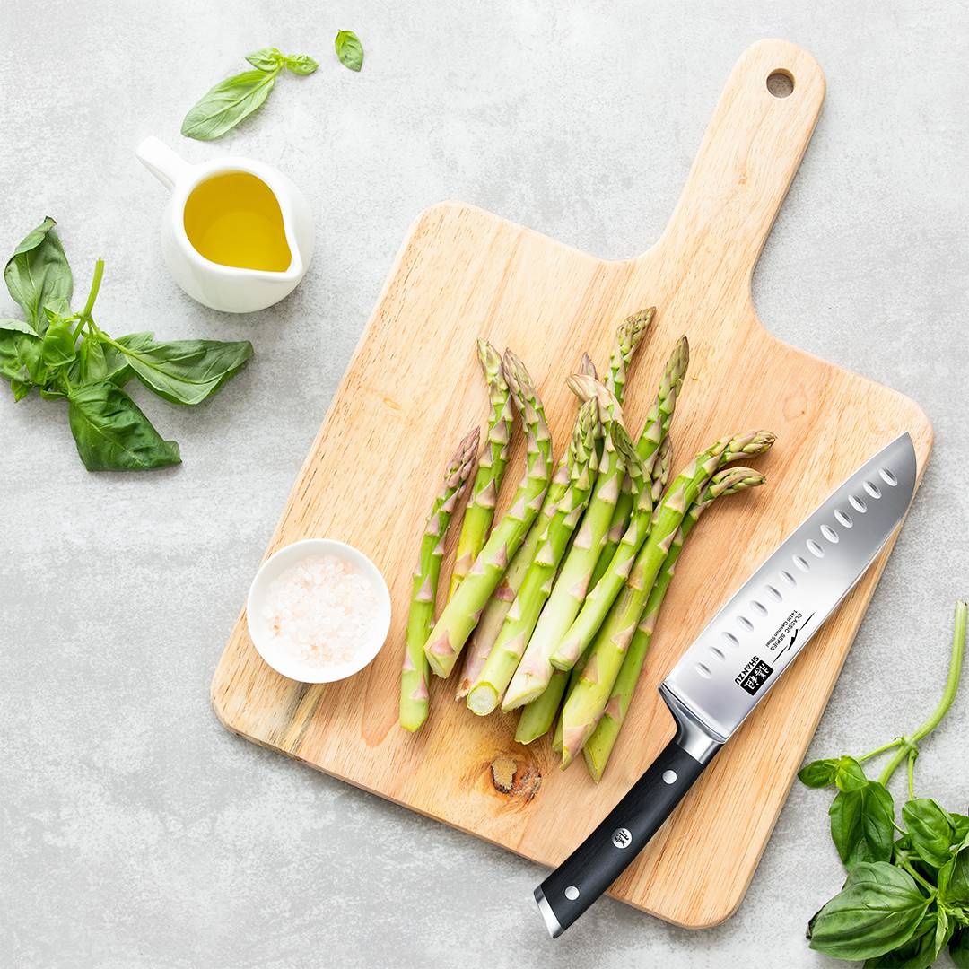 Classic 7" High Carbon Steel Santoku Knife+MAGNE TICKNIFE HOLDER