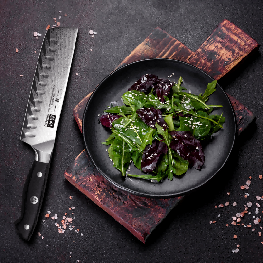 Sun Damascus Nakiri Knife+MAGNE TICKNIFE HOLDER