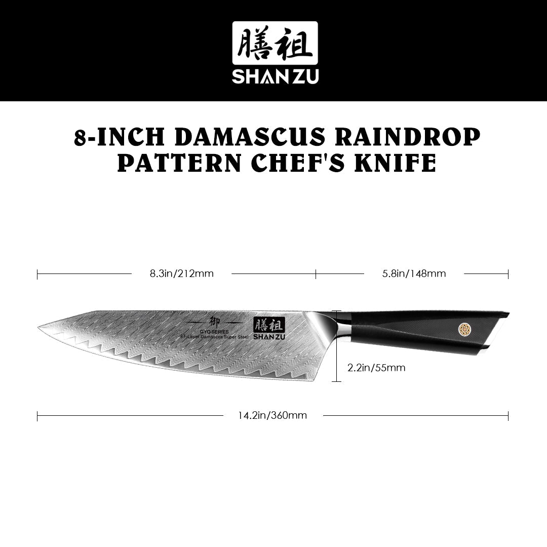 GYO Damascus Chef Knife+MAGNE TICKNIFE HOLDER