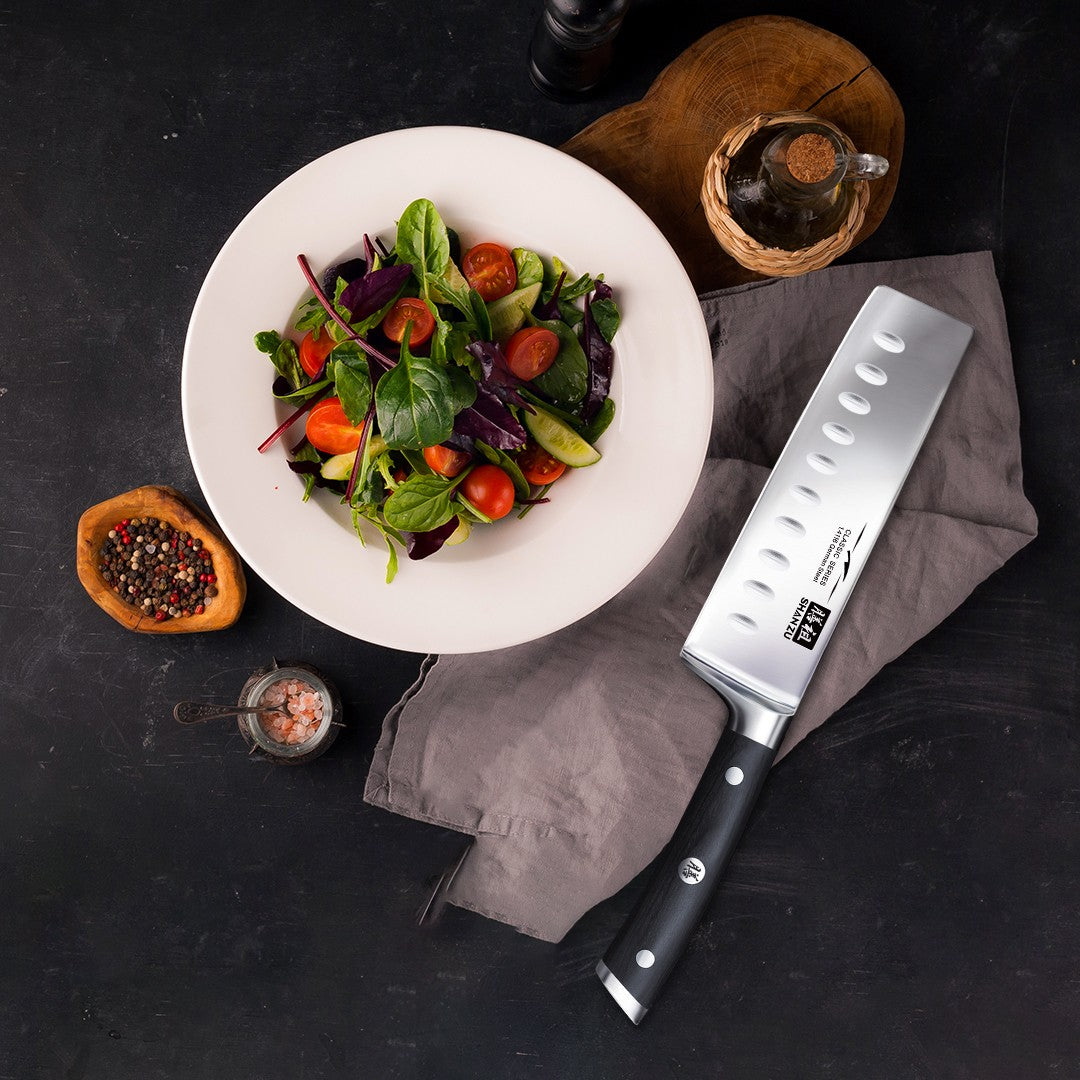 Classic 6.5" High Carbon Steel Nakiri Knife+MAGNE TICKNIFE HOLDER