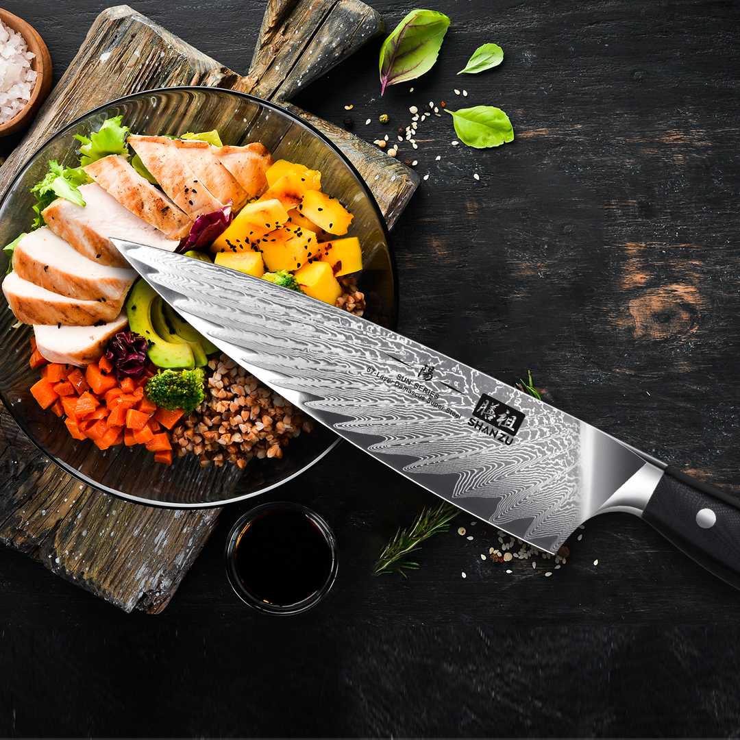 Sun Damascus Chef Knife+MAGNE TICKNIFE HOLDER