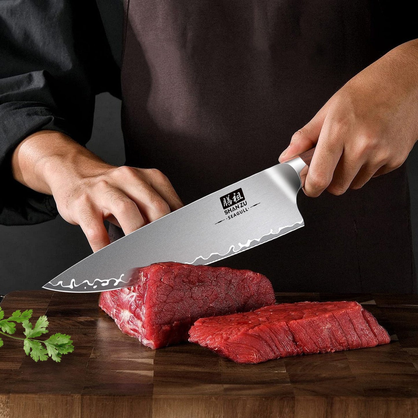 Seagull American S35VN 8" Chef knife+MAGNE TICKNIFE HOLDER