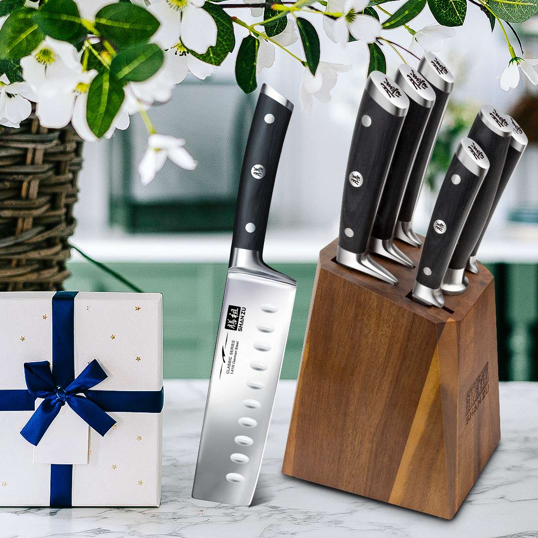 Classic 7-PCS High Carbon Steel Knife Set+MAGNETIC KNIFE BLOCK