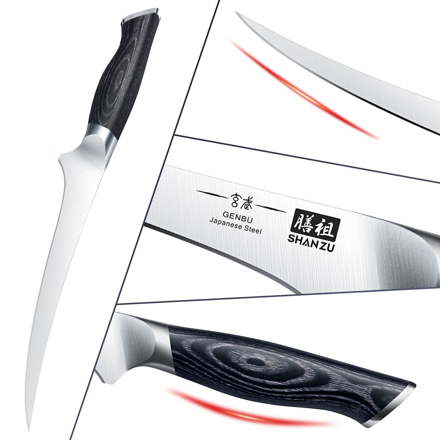 SHAN ZU 7 Inch Fillet Knife | Genbu Series