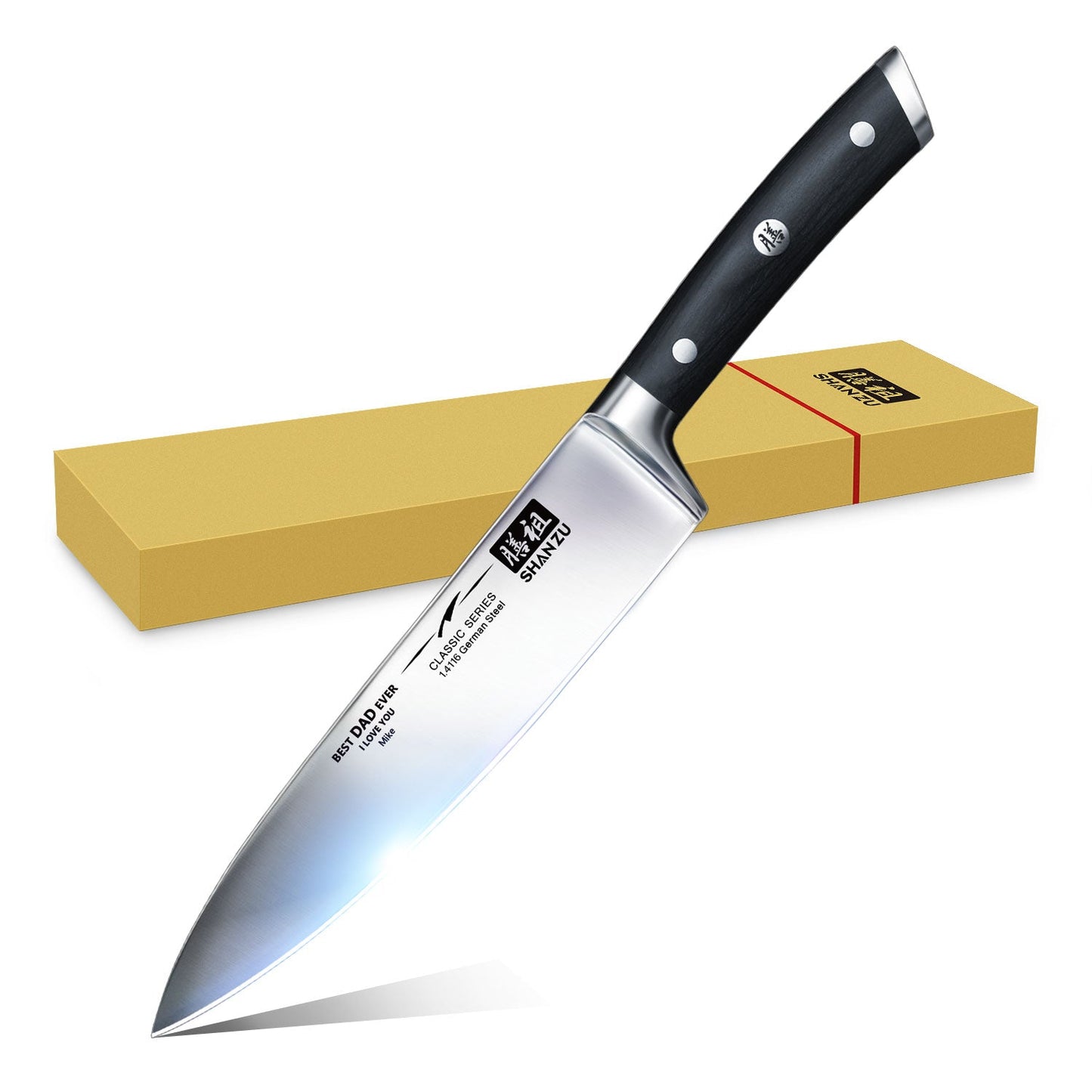 Classic 8" High Carbon Steel Chef Knife+MAGNE TICKNIFE HOLDER