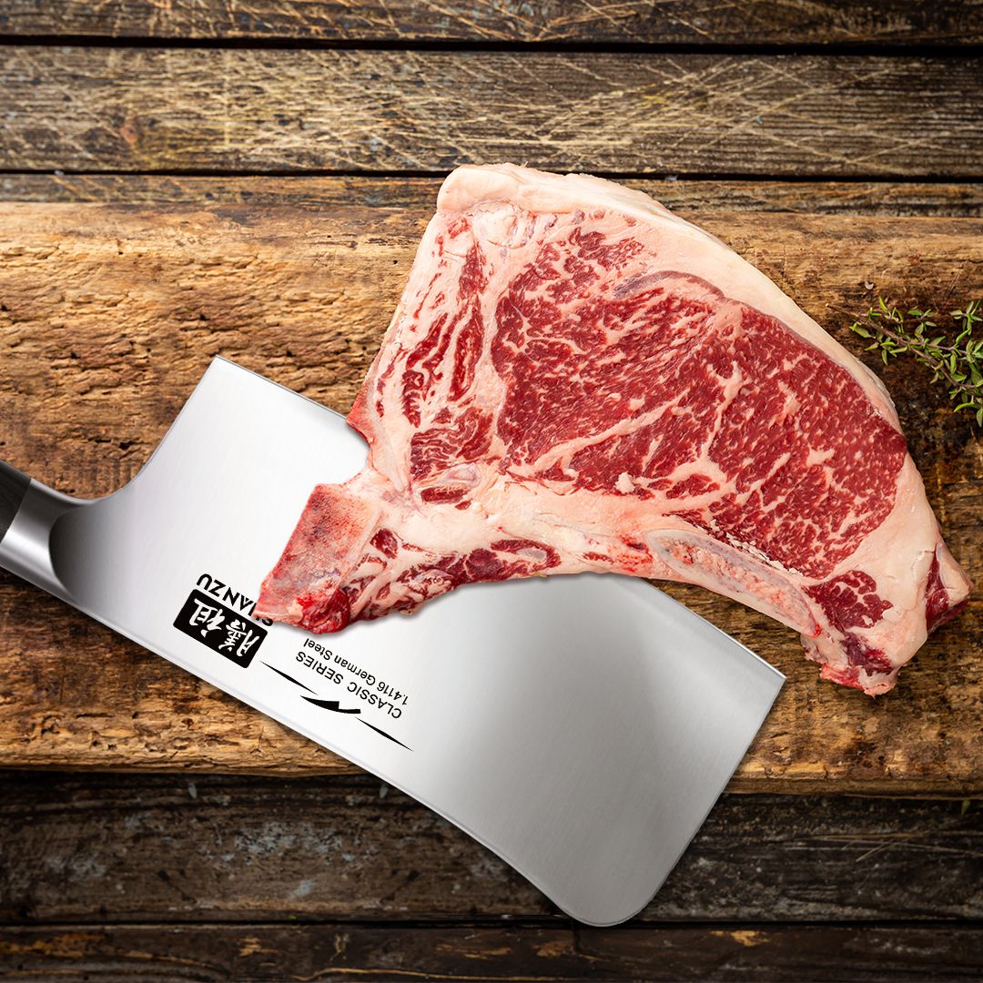Classic 7" High Carbon Steel Cleaver Knife