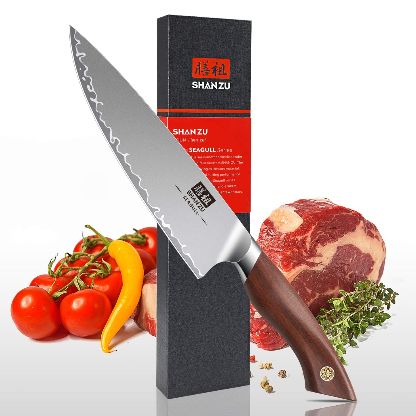 Seagull American S35VN 8" Chef knife+MAGNE TICKNIFE HOLDER