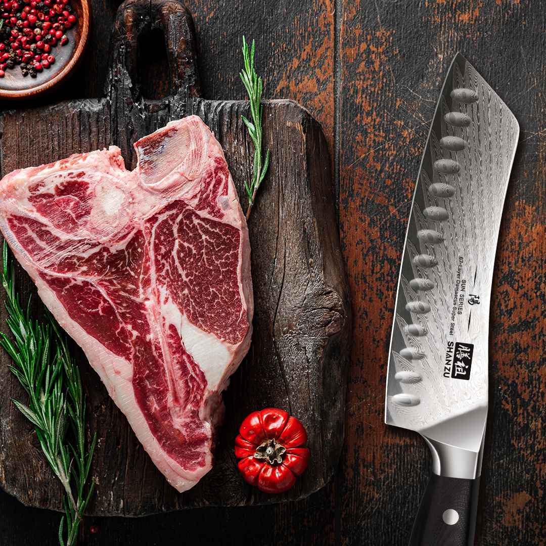 Sun Damascus Santoku Knife+MAGNE TICKNIFE HOLDER