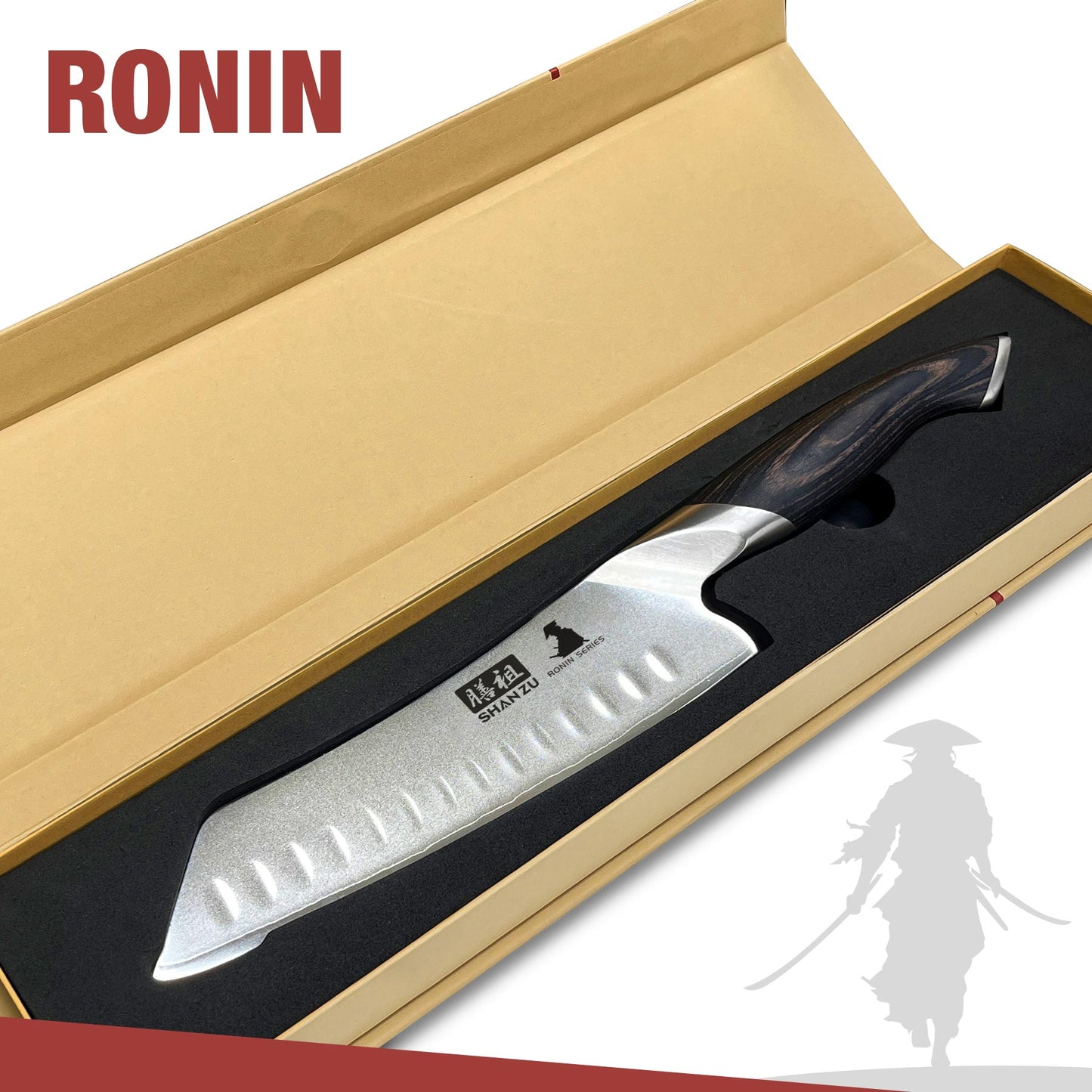 Ronin Japanese 7" Santoku Knife+MAGNE TICKNIFE HOLDER