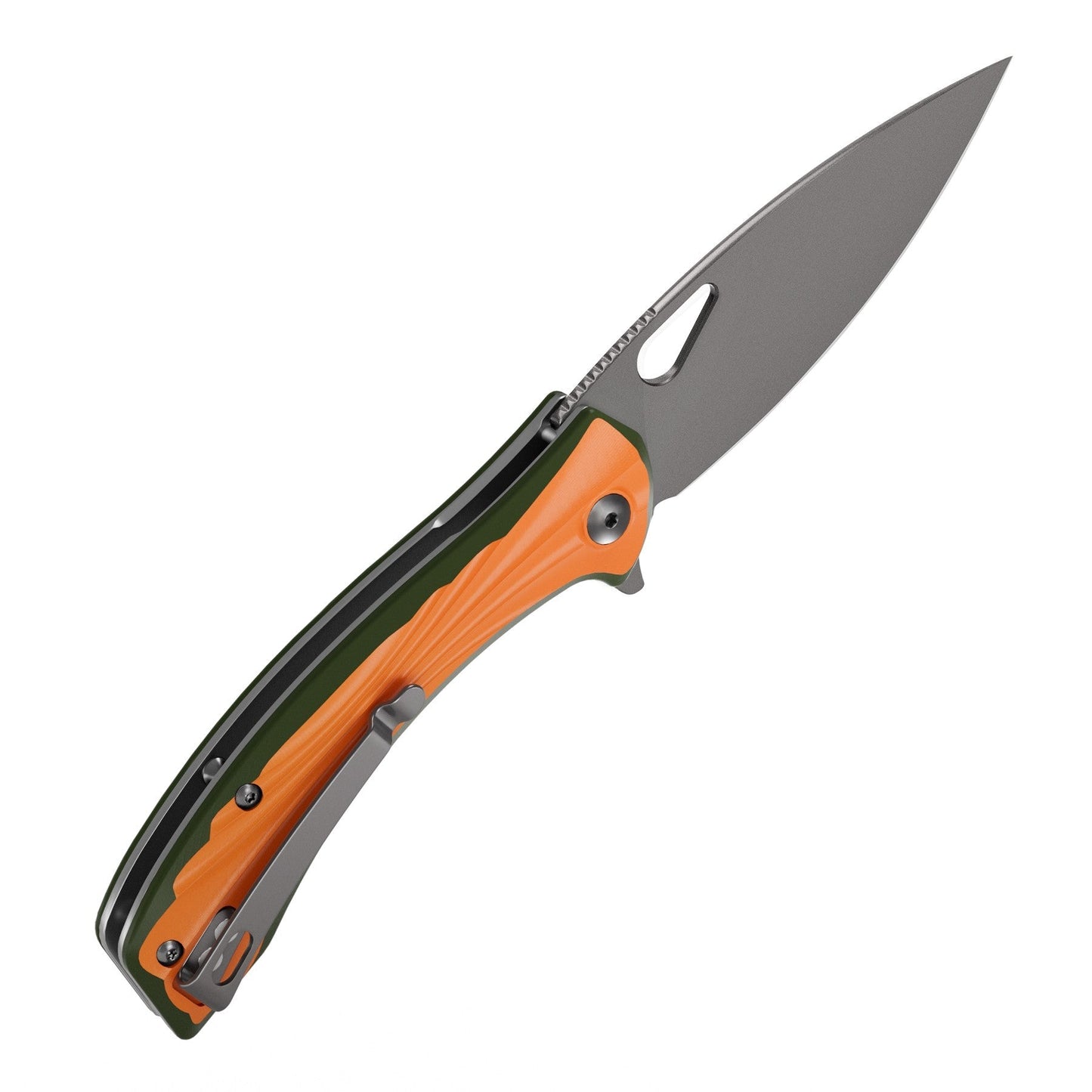 Orange Peafowl | Liner Lock Knife | 7.80” ZDF905 Blade & G10 Handle