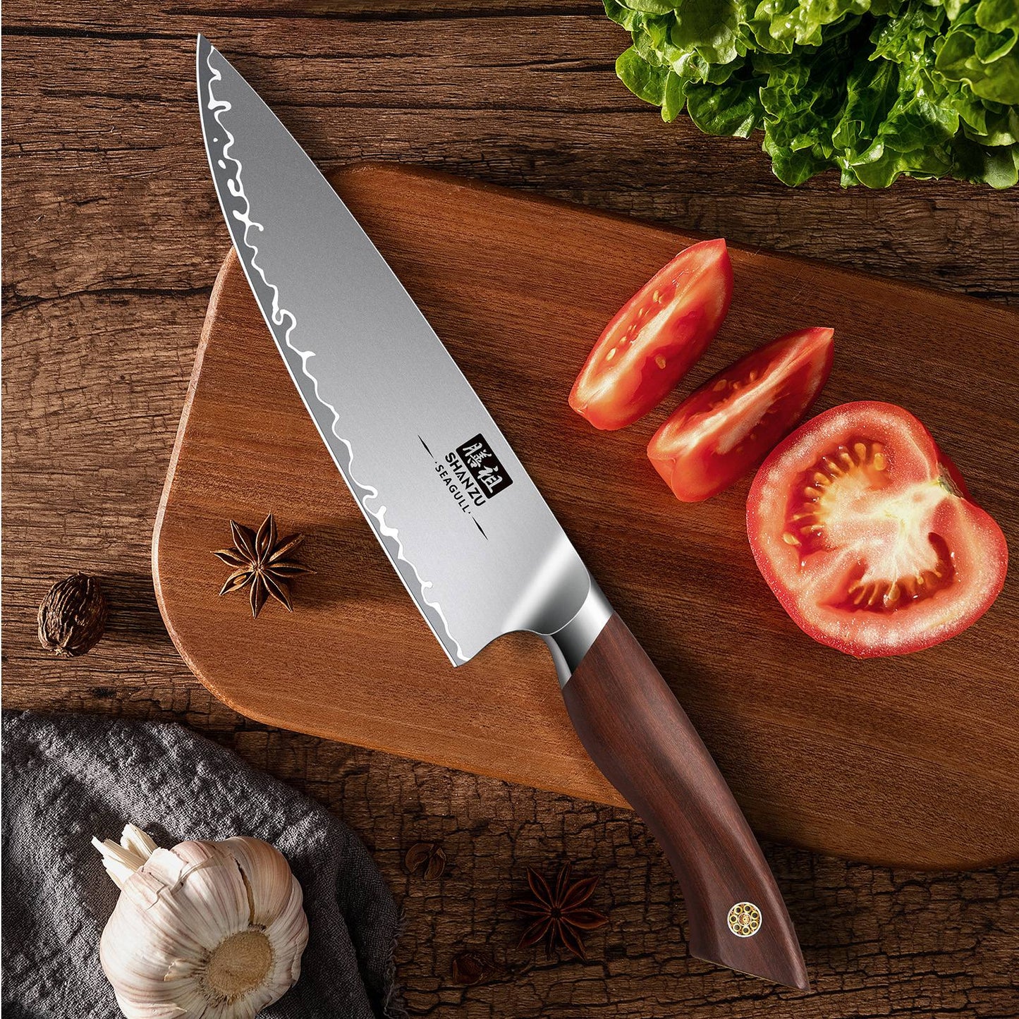 Seagull American S35VN 8" Chef knife+MAGNE TICKNIFE HOLDER