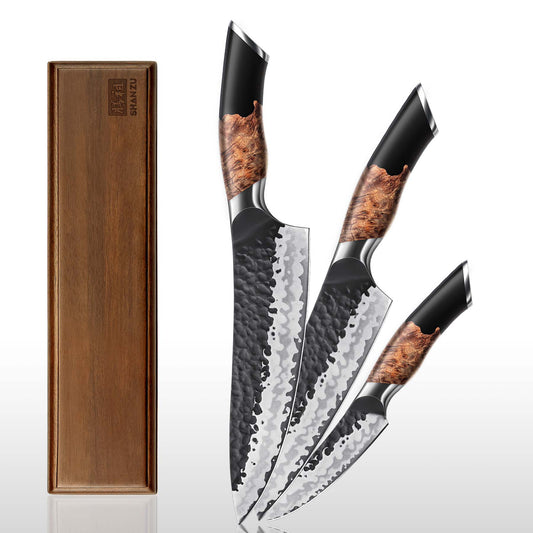 SHAN ZU Tengu Series – 4-Piece Set with Wooden Magnetic Knife Holder