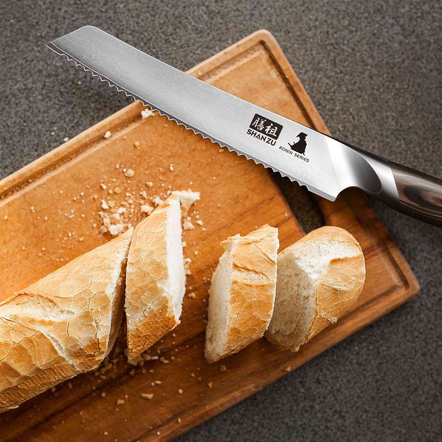 Ronin Japanese 8" Bread Knife+MAGNE TICKNIFE HOLDER
