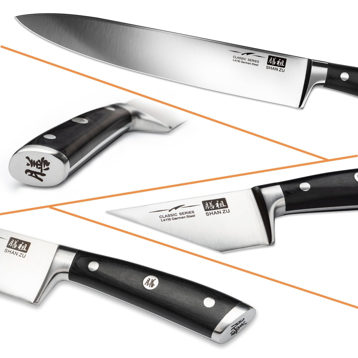 Classic 8" High Carbon Steel Chef Knife+MAGNE TICKNIFE HOLDER