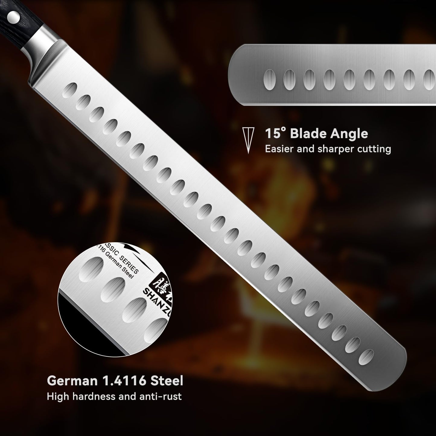 Classic 11.8" High Carbon Steel Brisket Slicing Knife