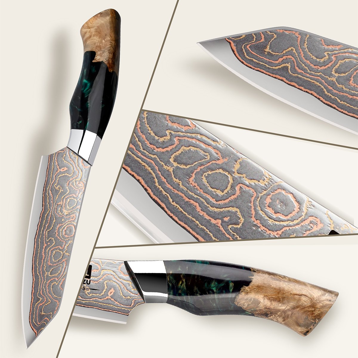 Venus Copper 3.74" Damascus Paring Knife