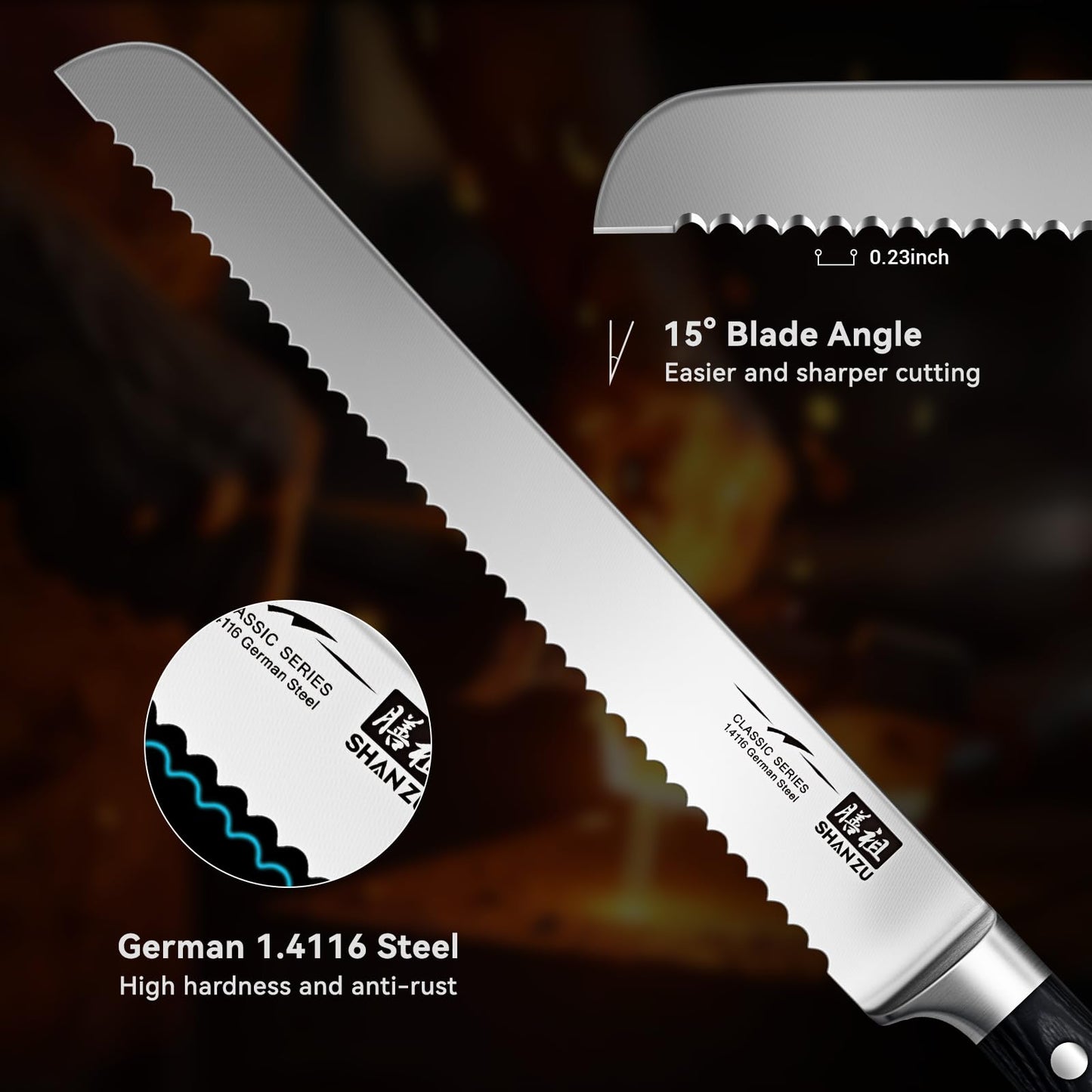 Classic 10" High Carbon Steel Bread Knife