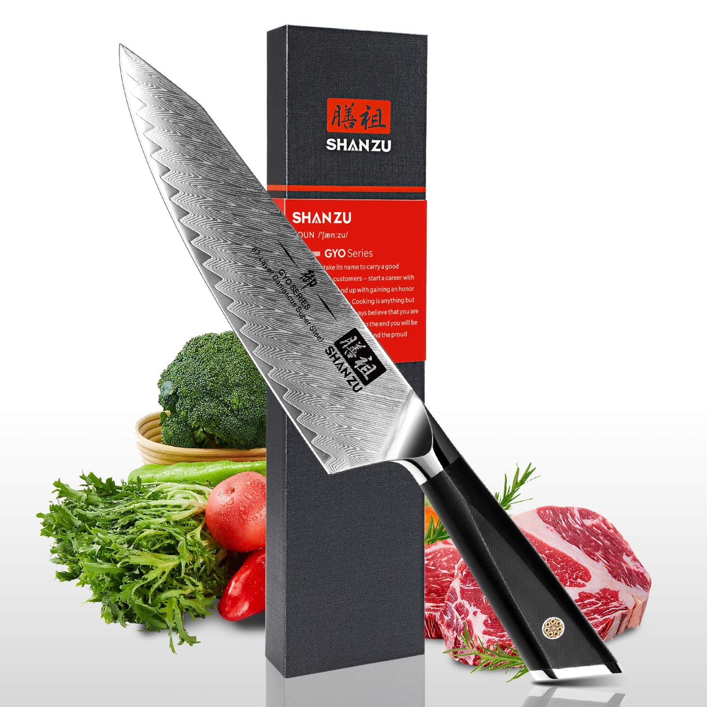 GYO Damascus Chef Knife+MAGNE TICKNIFE HOLDER
