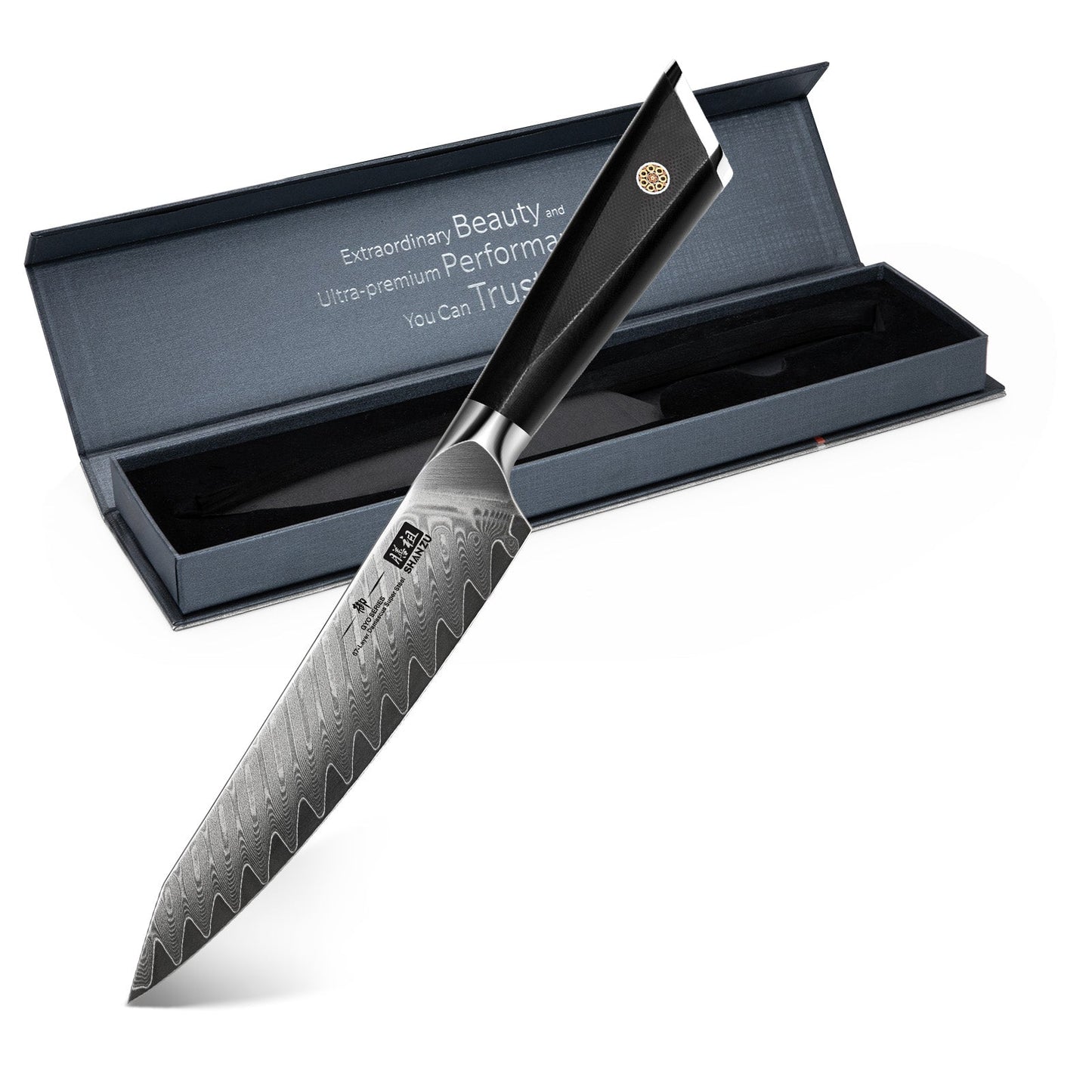 GYO Damascus Utility Knife