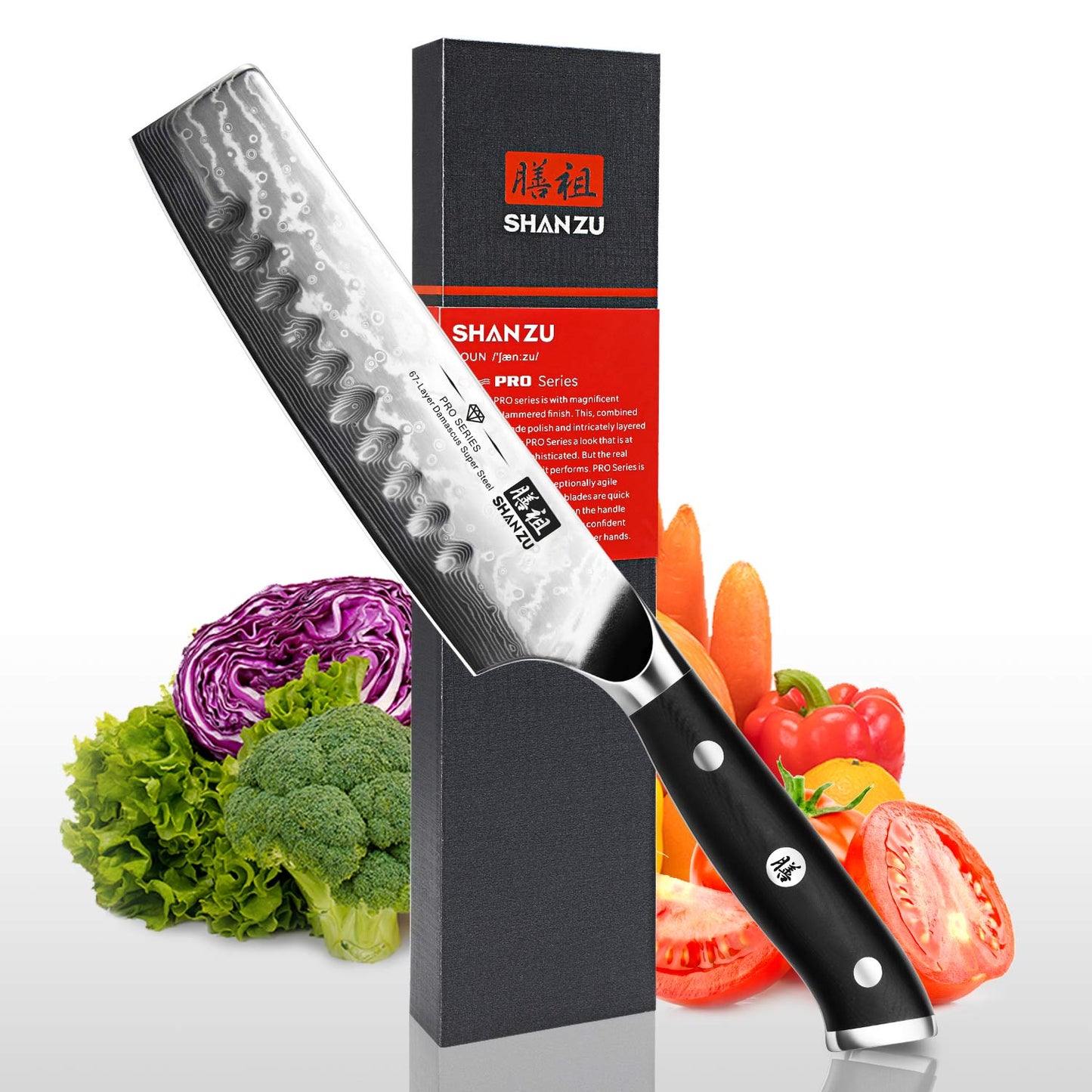 PRO Damascus Nakiri Knife+MAGNE TICKNIFE HOLDER