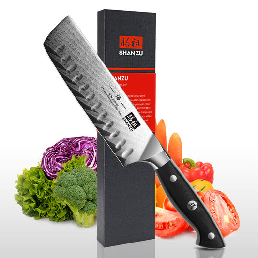 Sun Damascus Nakiri Knife+MAGNE TICKNIFE HOLDER